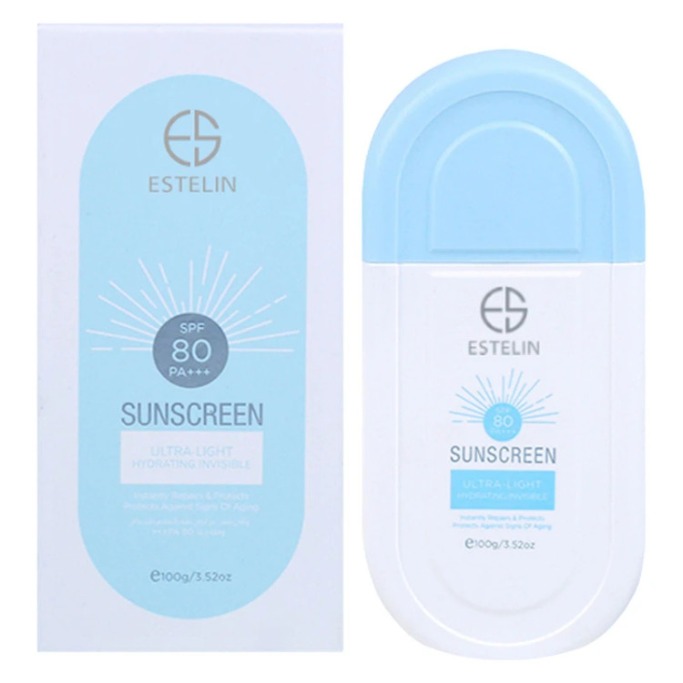 کرم ضد آفتاب بدون رنگ استلین، 50 SPF، مدل ultra light، مناسب انواع پوست، محافظت کننده در برابر اشعه UVA و UVB، بسیار سبک، +++ PA، آبرسان، ضد لک، با ماندگاری 2 ساعته